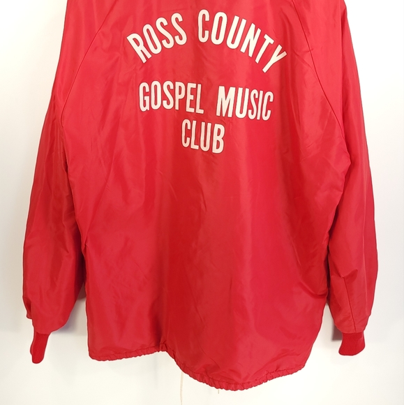 Vtg Pla Jac Ross County Gospel Music Club Snap Front Jacket Men's 44L-46 Red - Picture 9 of 16